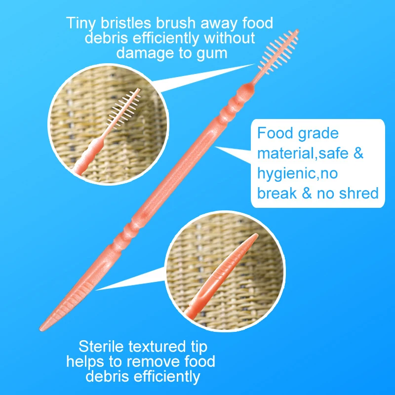 Dubbelzijdig Visbotvormige Tandzijde Wegwerp Plastic Tandenstoker Tandzijde Interdentale Borstel Orale Reiniging Verzorgende Tool
