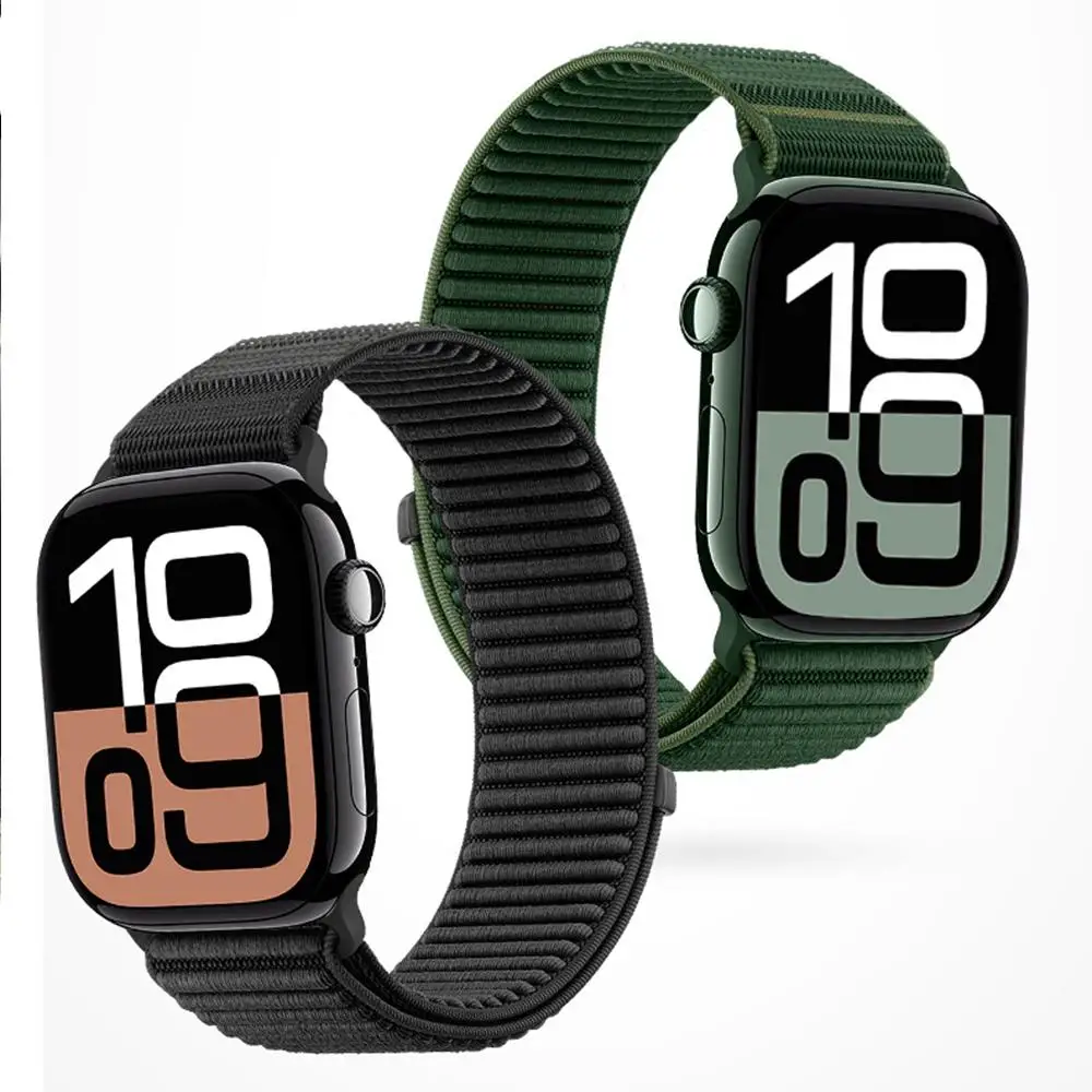 Плетеный нейлоновый ремешок LOOP для Apple Watch Bands ultra2 se 10 9 8 7 6 5 Браслет correa iwatch 44 мм 40 мм 46 42 45 49 мм ремешки
