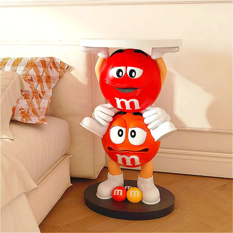 M Letter Cartoon Coffee Bean Living Room Bedside Table Ornaments, Floor-standing Coffee Table Furniture Decorations