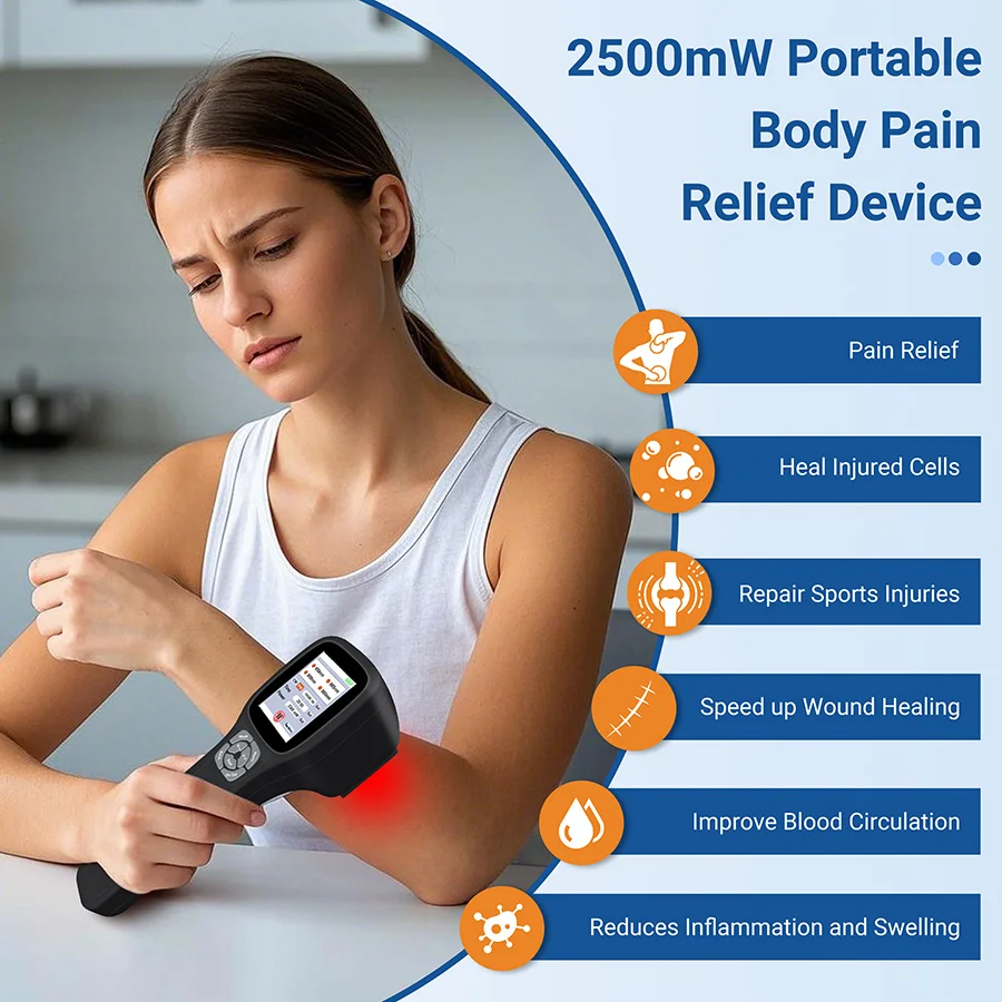 

2026 Medical Grade Deep Tissue Laser Therapy Machine 980nm 905nm 808nm 650nm 2.5W 25 Beads Continuous and Pulse Working for Pain