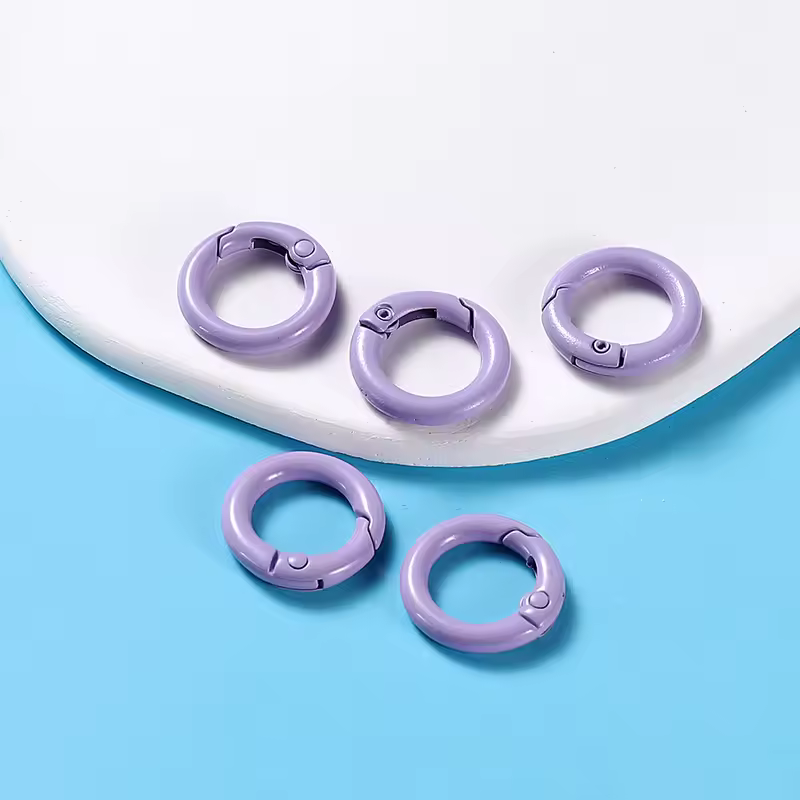 5Pcs/Lot 21 Colors Metal O Ring Spring Clasp Openable Round Carabiner Keychain Clips Hook Dog Chain DIY Jewelry Buckle Connector - Image 26