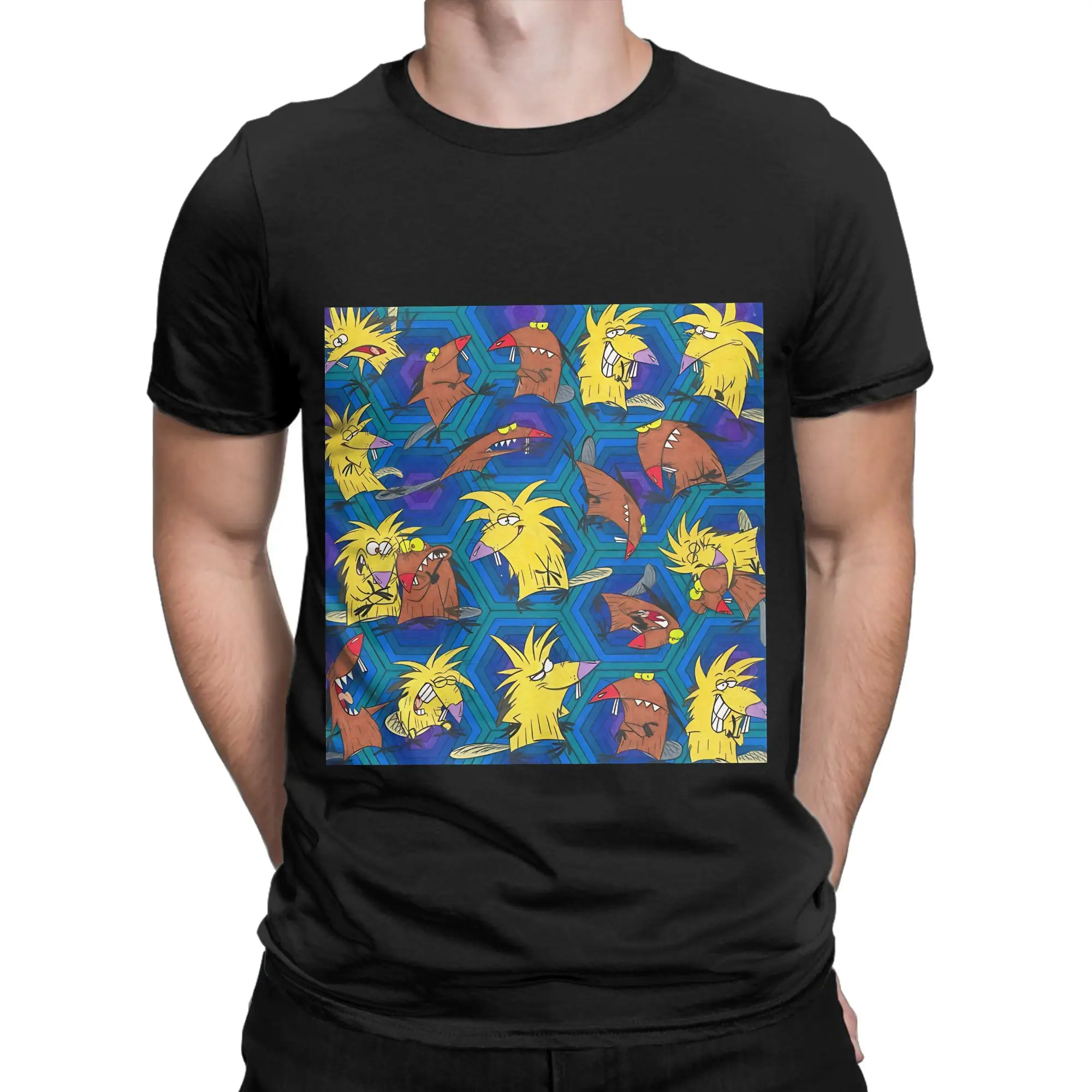 Angry Beavers Norbert and Daggett  Funny Graphic 100% Cotton T-Shirt The Angry Beavers Tops Tees For Men