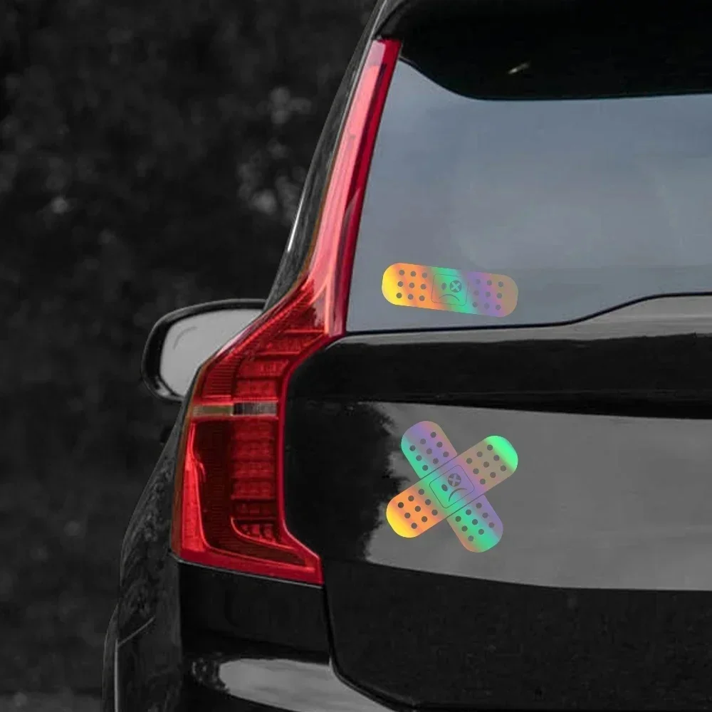 Funny Car Stickers PVC Personalized Cross Band Aid Waterproof Car Window Universal Decals Car Exterior Decoration DIY Stickers