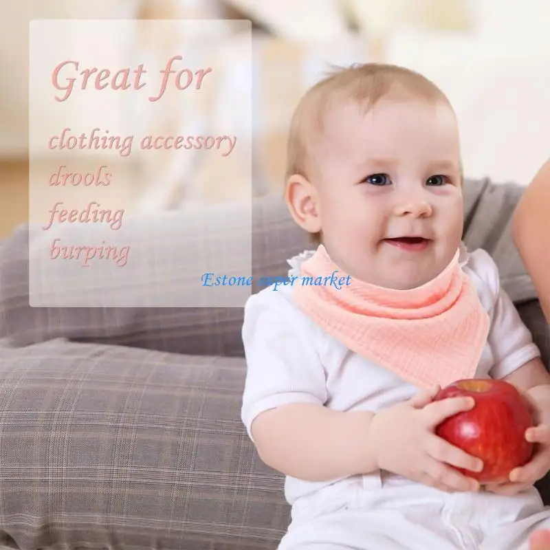 

090B 10PCS Baby Triangle Bibs Saliva Towel Cotton Burp Cloth Infant Bib Shower Gift