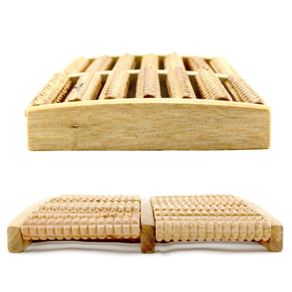 

5 Rows Wooden Foot Massage Roller Plantar Fasciitis Portable Foot Massager For Office Worker Driver Elderly Sturdy Wood Roller