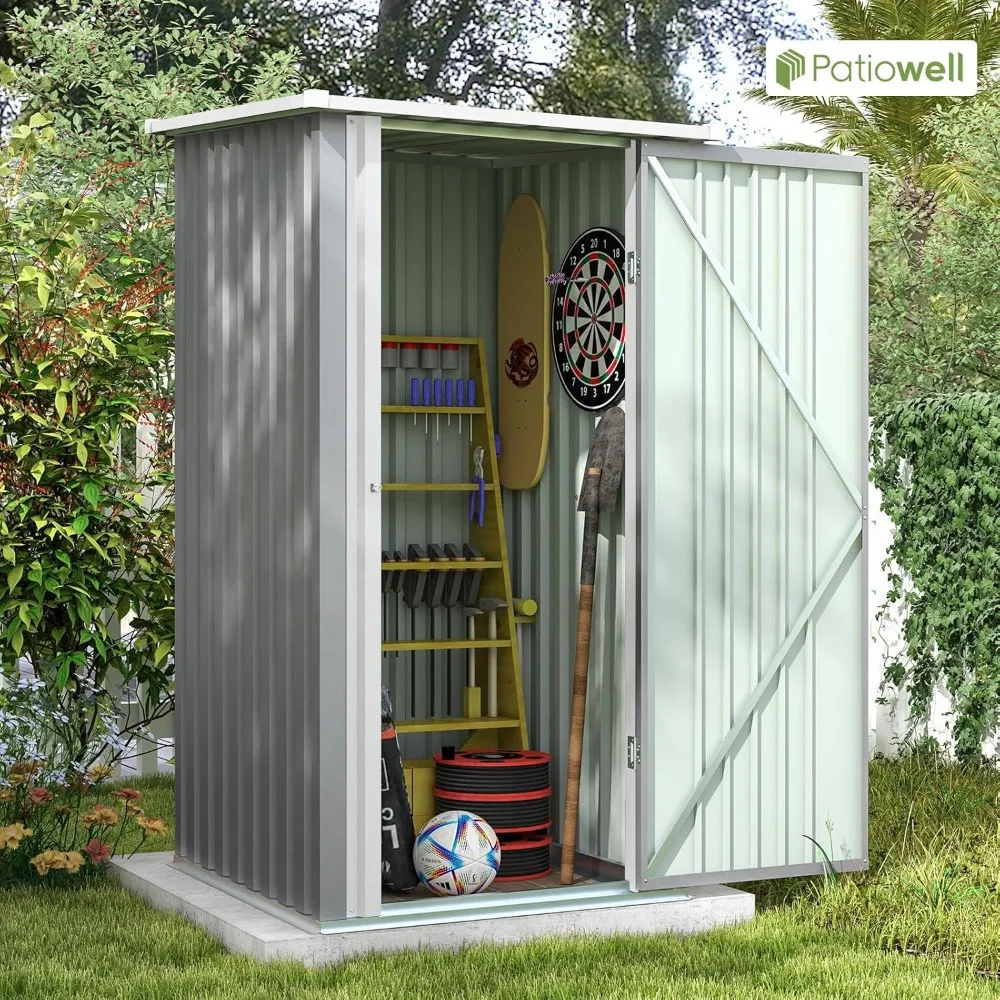 

3 x 3 FT Outdoor Storage ShedSmall Garden Tool Storage Shed with Sloping Roof and Single Lockable Door, Outdoor Shed forBackyard