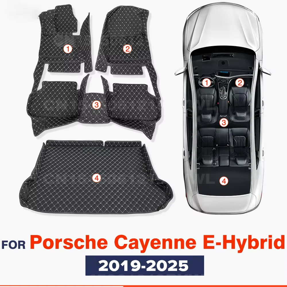 

Для Porsche Cayenne E-Hybrid 2019 2020 2021 2022 2023 2024 2025 автомобильные коврики в багажник автомобиля подушечки для ног аксессуары для ковров