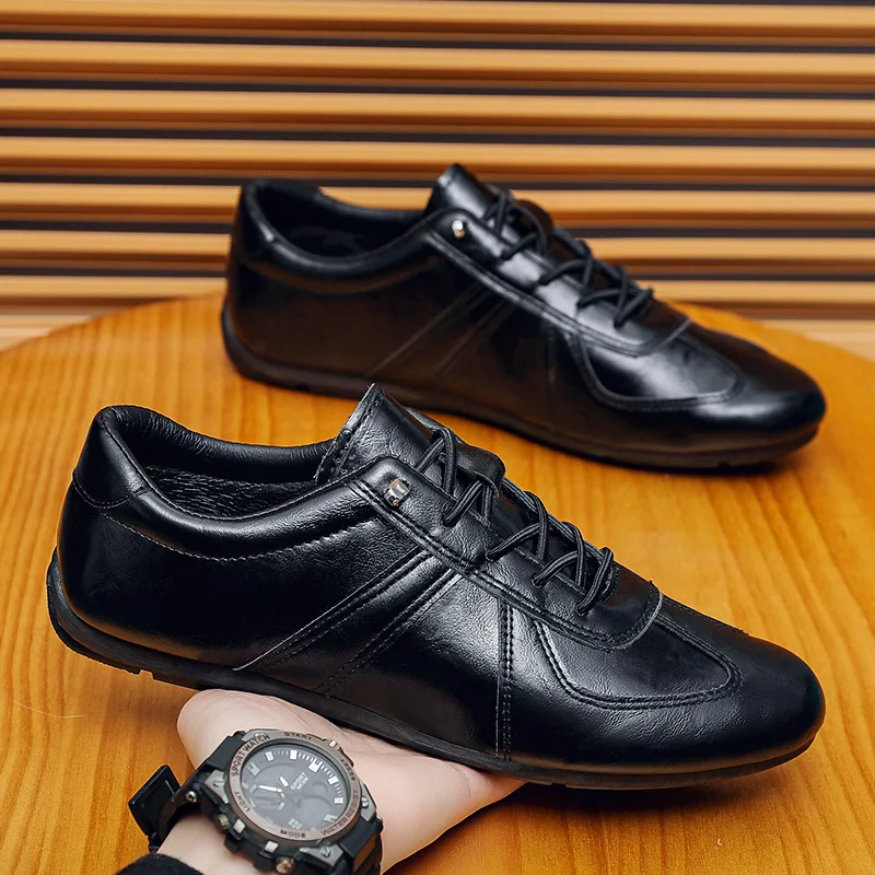 

Shoes for Men New Leather Casual Shoe Soft Sole Lightweight Ventilate Walking Shoes High Quality Summer Men's Sneakers Fashion