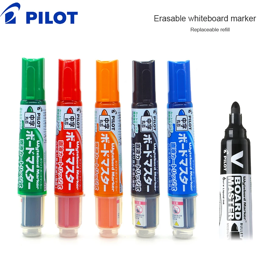 PILOT Erasable Whiteboard Marker Pens 1.7/2.3/2.2~5.2mm Tips Large Capacity Refillable Ink Training Course Signature Canetas