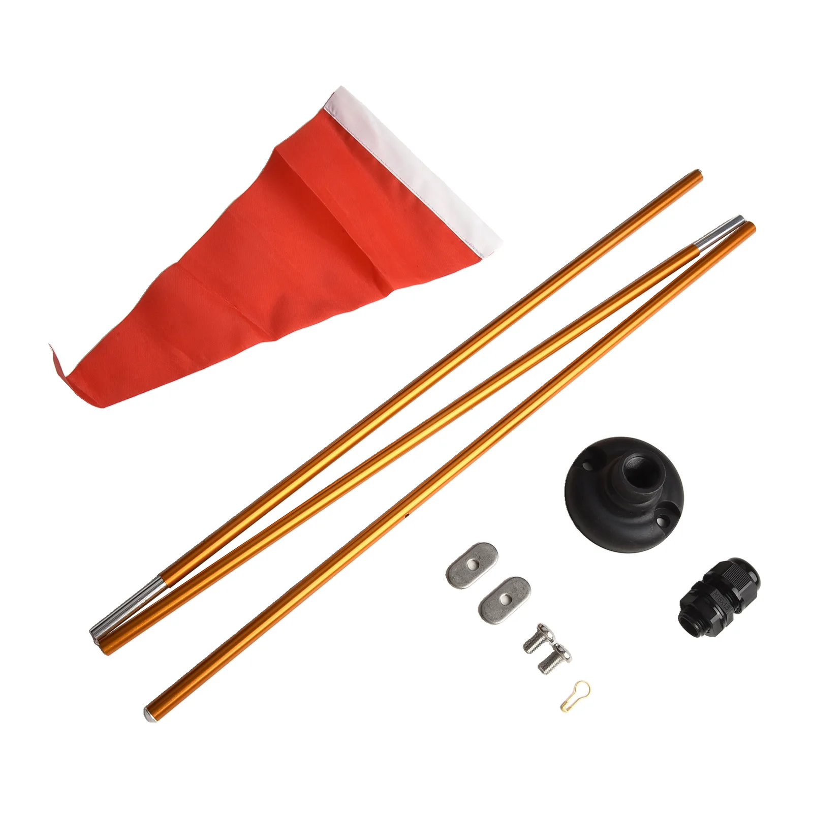 

Kayak Flag Flagpole Nylon Rail Mount Safety Flag Screws Base Kit DIY Accessories Easy To Install Aluminum Alloy