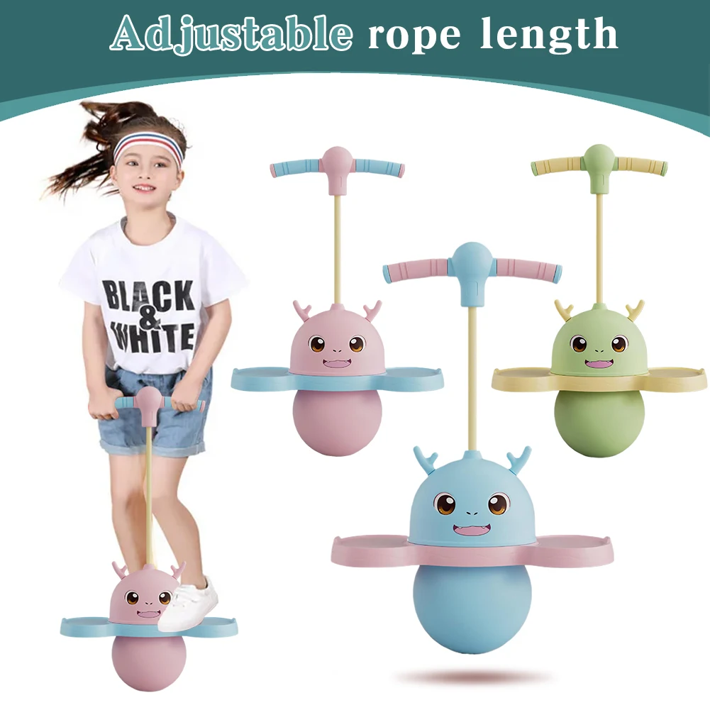 

Children Bouncing Ball with Handle & Pump Kids Bouncy Jumping Ball Long Height Exercise Equipment Balance Training Equipment