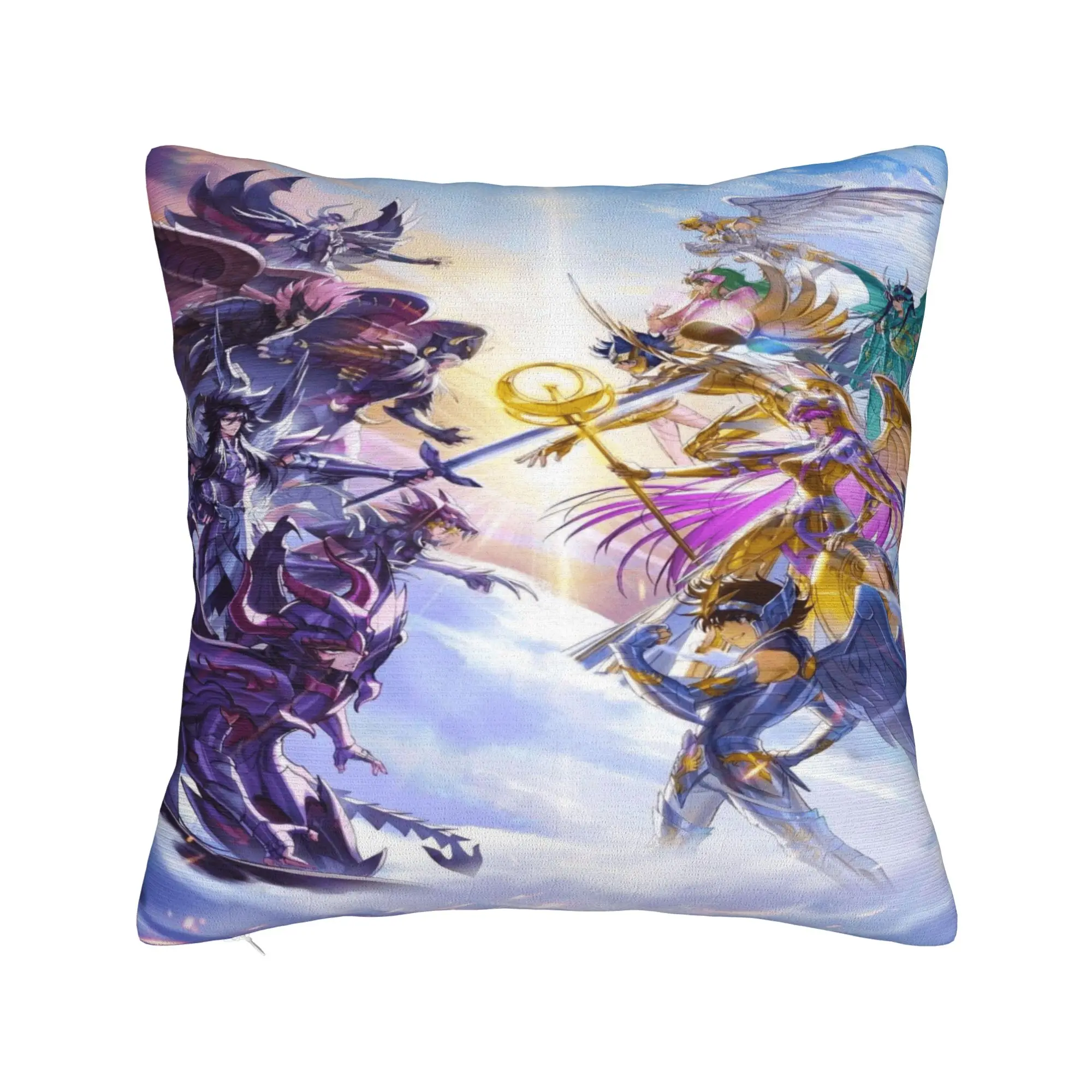 The Knights Pillow Case Saint Seiya Print Pillow Cover Retro Trendy Cushion Cover For Sofa Home Decor