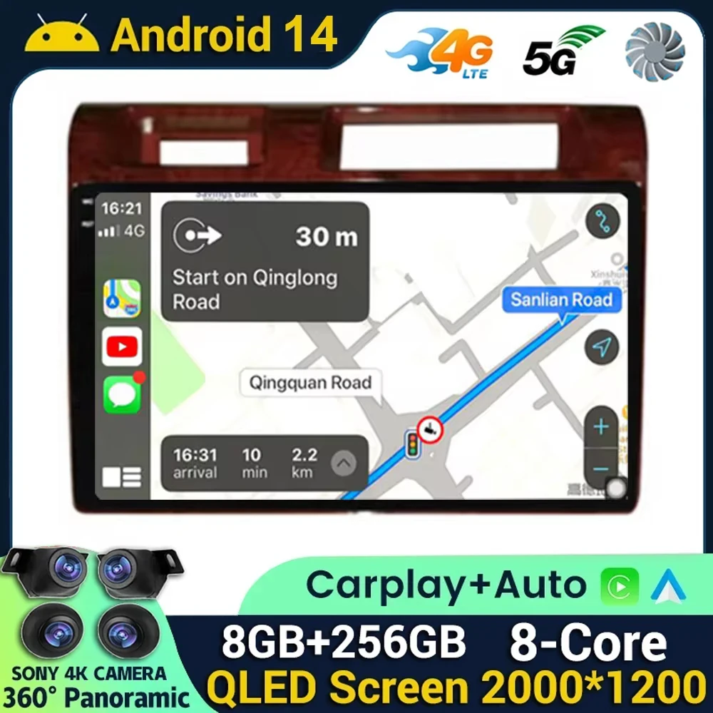 

9 inch Android 14 Carplay Auto Car Radio For Toyota Pickup Land Cruiser LC 70 79 Series 2007-2020 GPS Navigation Touch Screen
