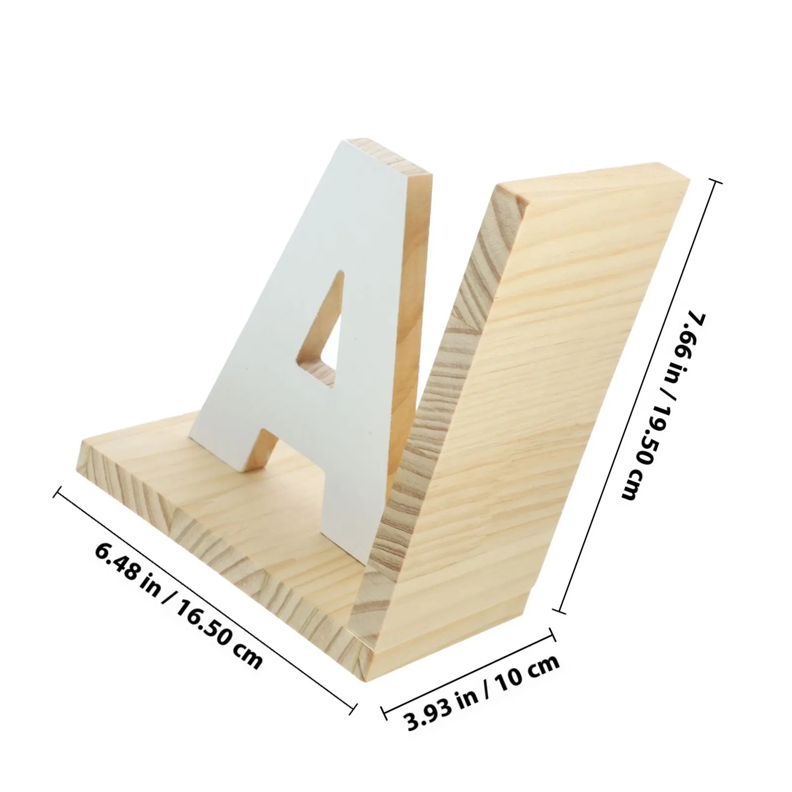 Wooden Book End Letter A Shape Book Holder for Desk Shelf Office Study Living Room Non-Slip Reading Organizer Decorative - view 6