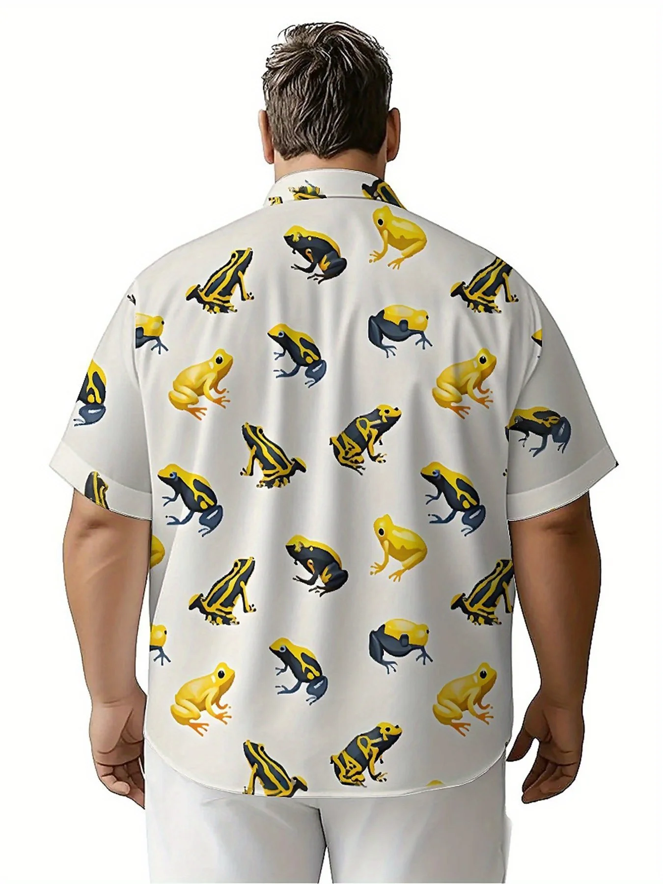 Men's Plus Size Hawaiian Shirts Rainforest Frog Print pattern, Unisex Aloha Shirts,New in Summer Tops Tee,streetwear