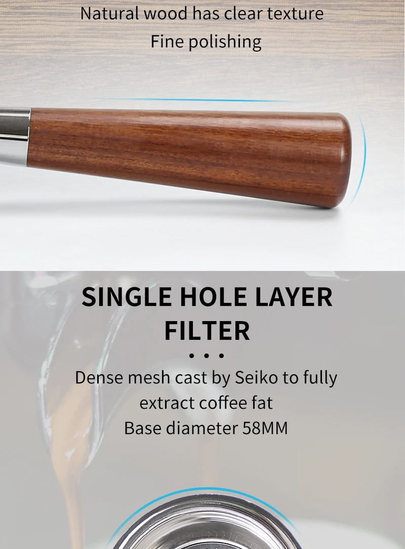 58mm Kaffee bodenloser Sieb träger für Expobar E61 Kaffee maschine Ersatz Filter korb Barista Zubehör Kaffee werkzeuge – Detail 5