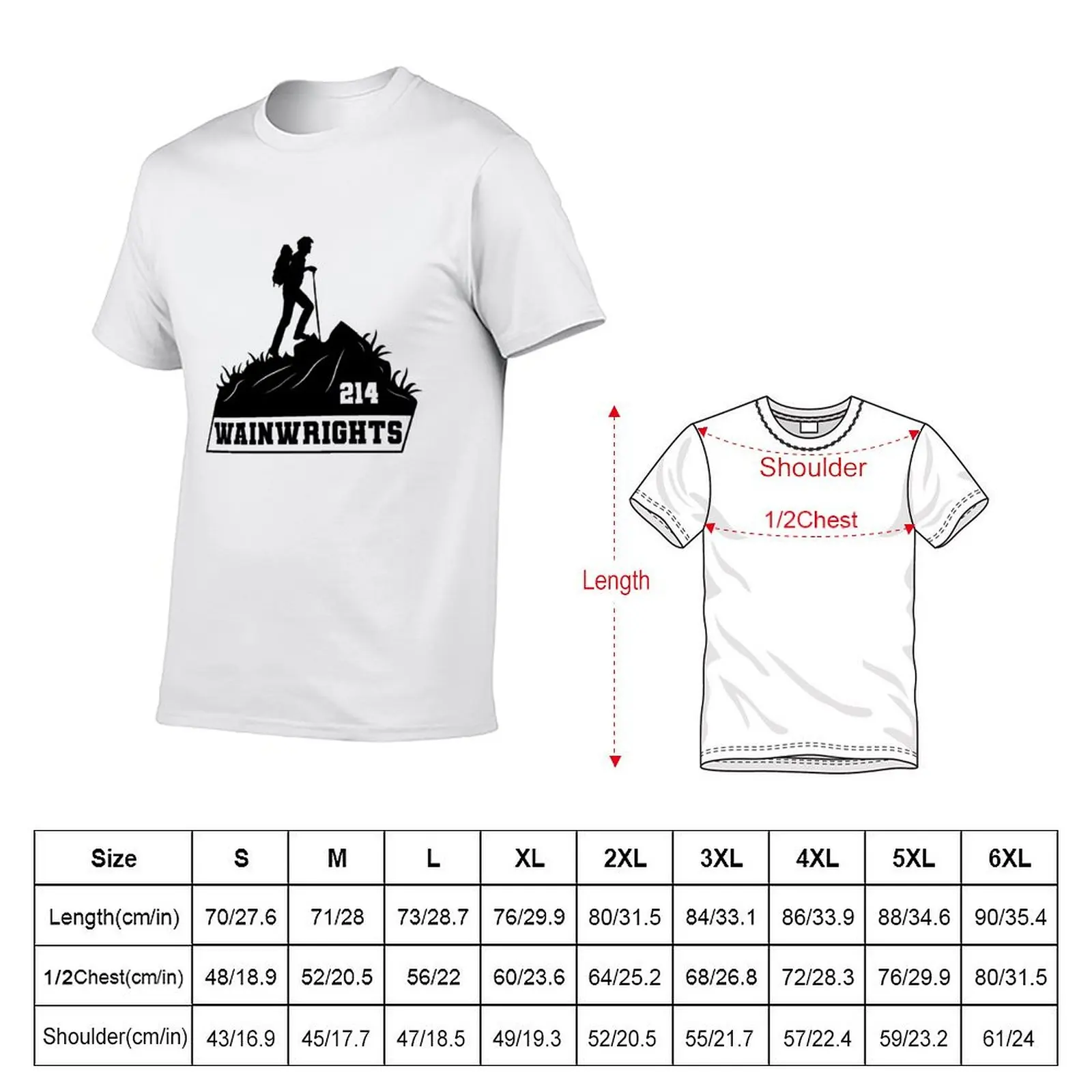 Walking the Wainwrights 214 - Lake District Cumbria T-Shirt Lightweight Basic Short Sleeve Shirt