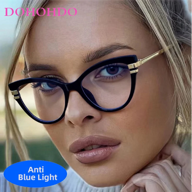 

Vintage Metal Cat Eye Glasses Women Men Luxury Brand Optical Spectacle Computer Eye Protection Anti-Blue Light Eyeglasses Lentes