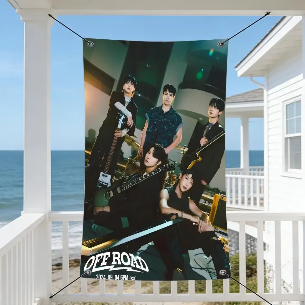 Music O-ONEWE Flags Cozy Home Flag 4 Grommets Anti-Wrinkle Waterproo  Indoor