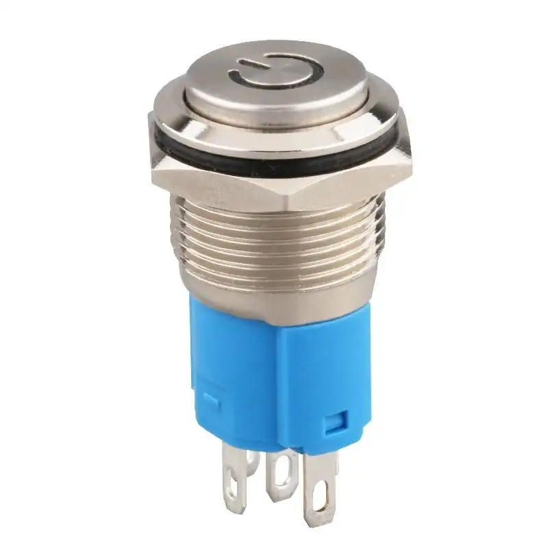 16mm Waterproof IP65 Metal Push Button Switch LED Lamp Momentary/self-locking Latching Maintained Car Auto Engine PC Power
