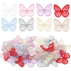20pcs Melón de malla bordada 3.5x4.5cm Apliques de parche de tela para ropa de bricolaje Suministros de costura Clips Accesorios 10 mejores bordados de mariposa de ventas - №6