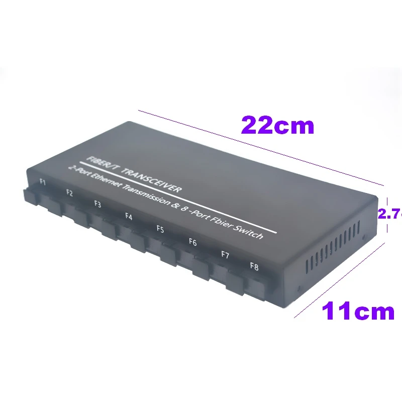 Gigabit Fiber Optical Switch 8 SC 2 1000M RJ45 Gigabit Ethernet Switch Media Converter 5V3A