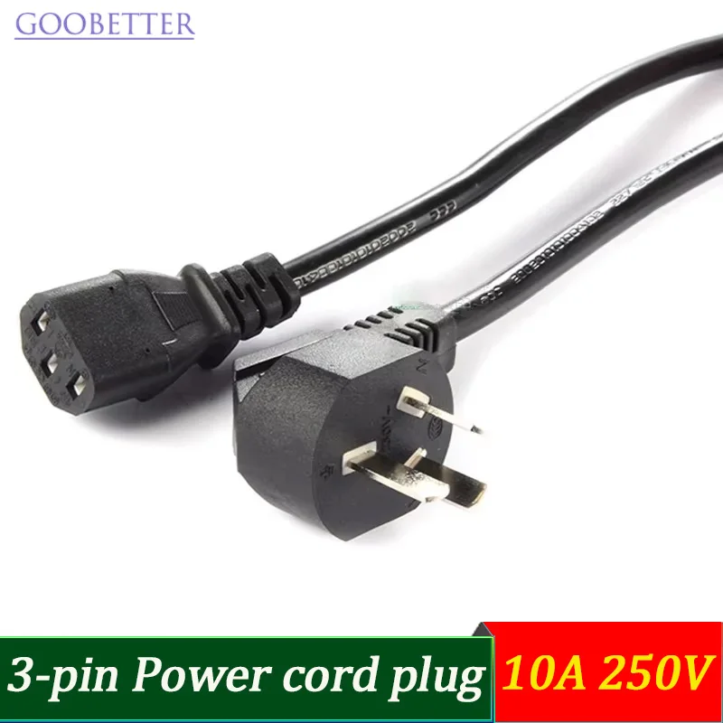 10A 250V Power Extension Cord 3x0.75mm² Oxygen-Free Copper 1.8m for PC Monitor Projector Rice Cooker Appliances