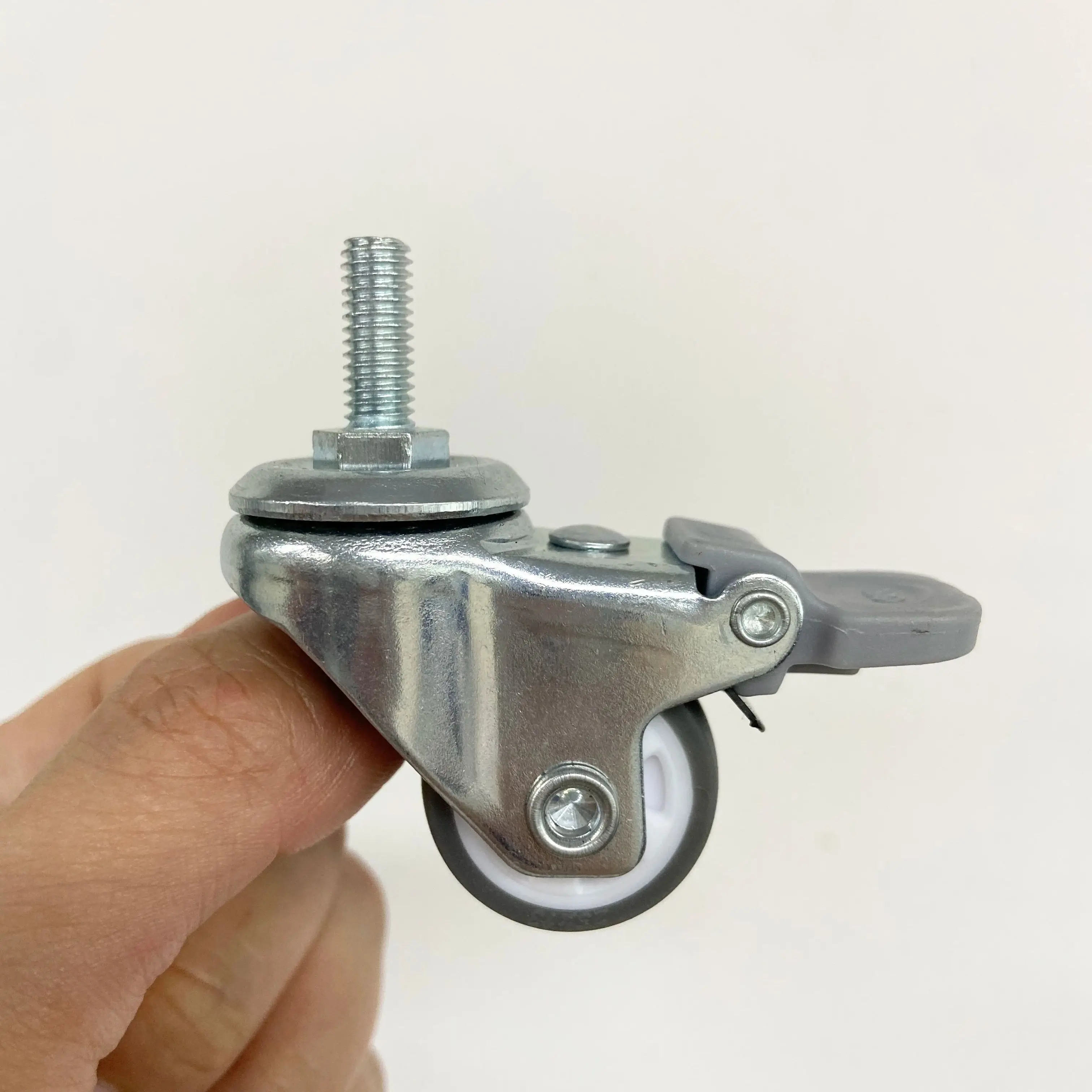 

5 Pcs Universal 1-Inch TPE Wheels with Brake - M6 Threaded Screw Mount Locking Casters for Beauty Equipment, Medical Stools