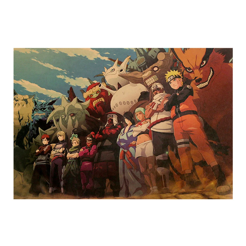 Naruto Poster Sasuke Anime Around Naruto Bedroom Boy Girl Creative Wall Decoration Naruto Surrounding Kraft Wall Stickers Mural