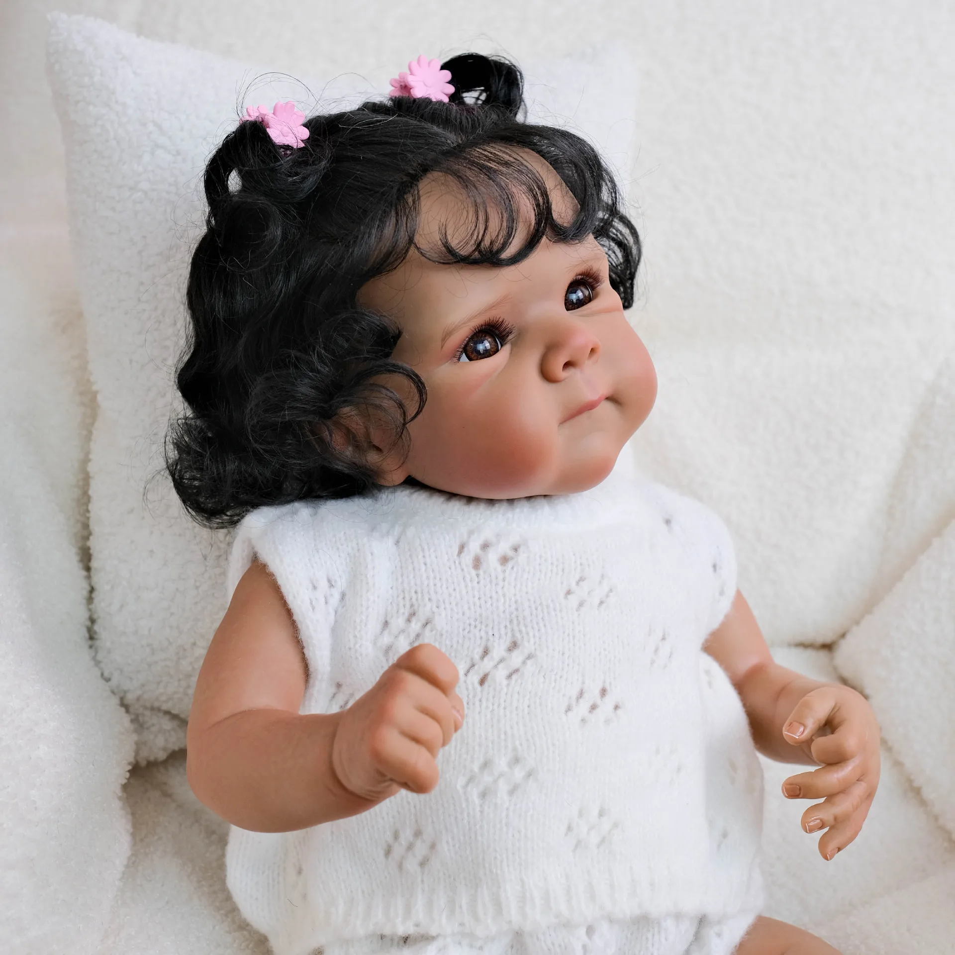 Poupées bébé Reborn de 18 pouces, déjà peintes, corps en tissu vinyle et Silicone, jouets Surprise, figurine pour filles et garçons, cadeau de noël