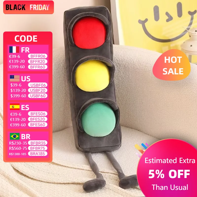 Christmas Special Cute Dolls Traffic Light Signal Pillows 55/80/100cm Anime Plush Toys Soft Stuffed Animals