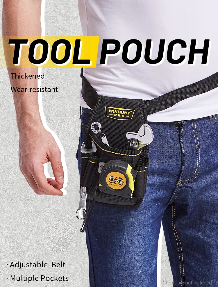 1-teiliges Werkzeuggürtel-Set, inklusive kleiner Werkzeugtasche, Elektriker- und Zimmermanns-Werkzeugtasche mit Gürtelclip, Werkzeuggürtel, Werkzeugtasche – Detail 1