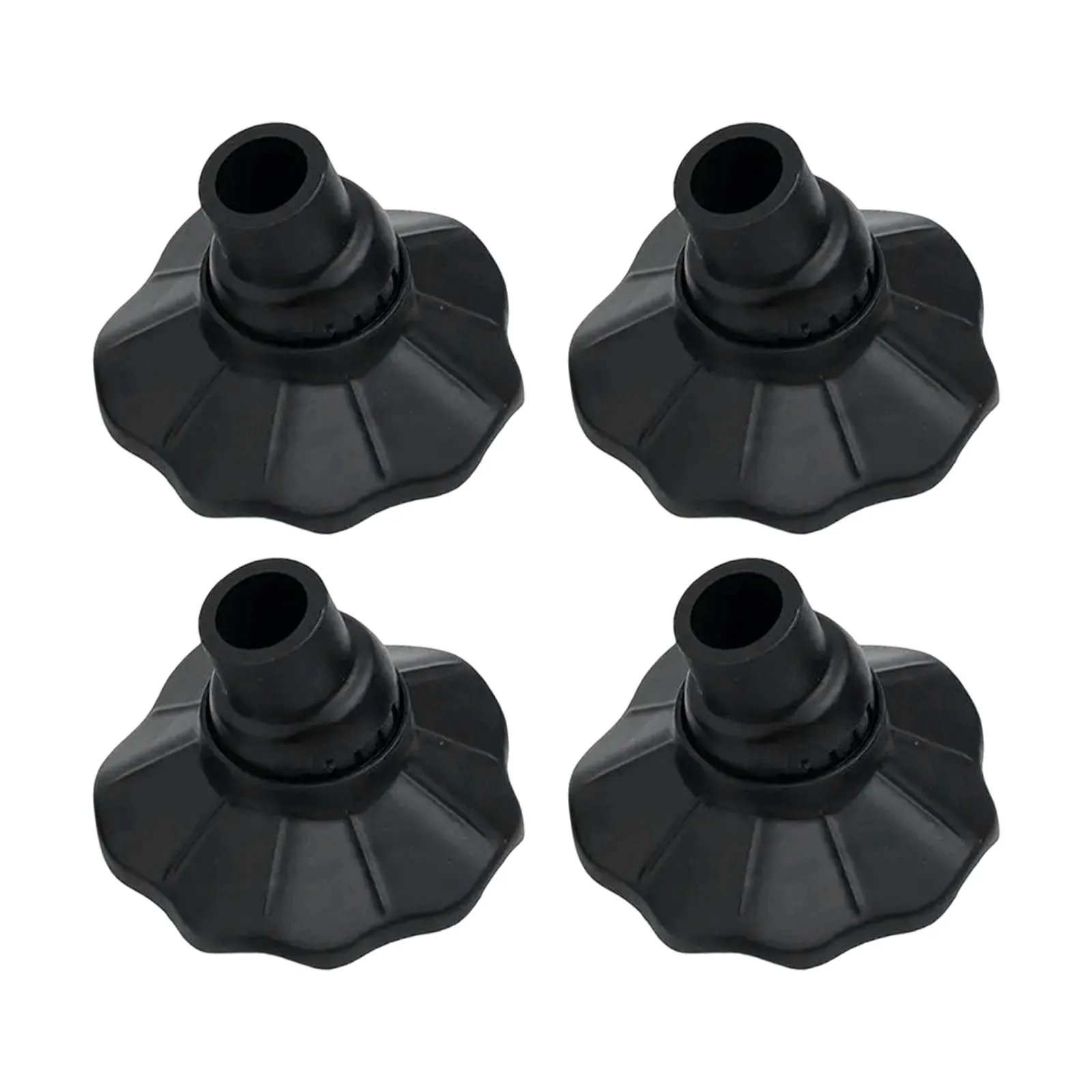 4er-Pack Campingstuhl-Fußpolster, Kunststoff, rutschfeste Beinabdeckungen, Anti-Sink, für Outdoor-Wanderungen, 13 mm, 15 mm, 16 mm, Schwarz