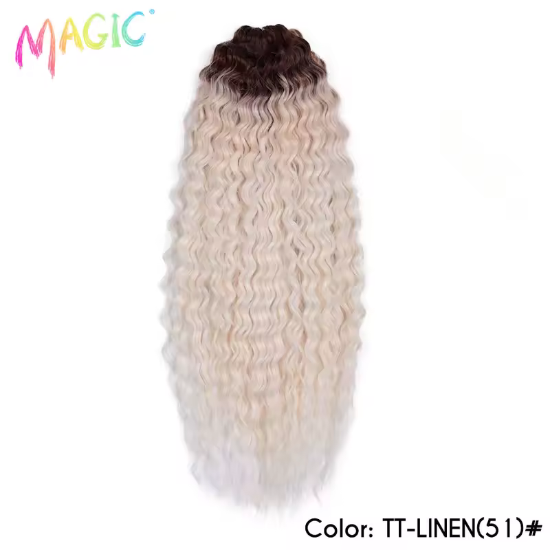 Magic Ariel Curl Hair Water Wave Twist Crochet Hair Synthetic Braid Hair Ombre Blonde 22 Inch Deep Wave Braiding Hair Extension - Image 28