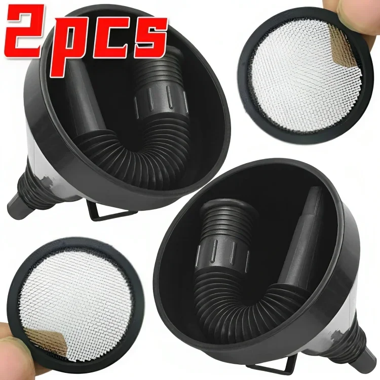 Car Engine Refueling Funnels with Filter Extension Pipe for Auto Motorcycle Truck Oil Petrol Diesel Gasoline Fuel Funnel Tools