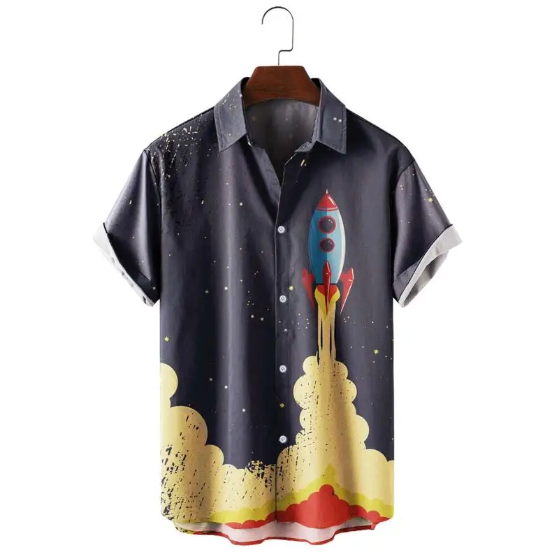 

Men's Casual ort Sve irt Simple Design Comfortable Cotton Spring Summer Faion Loose Fit Printed Youth ular Sle