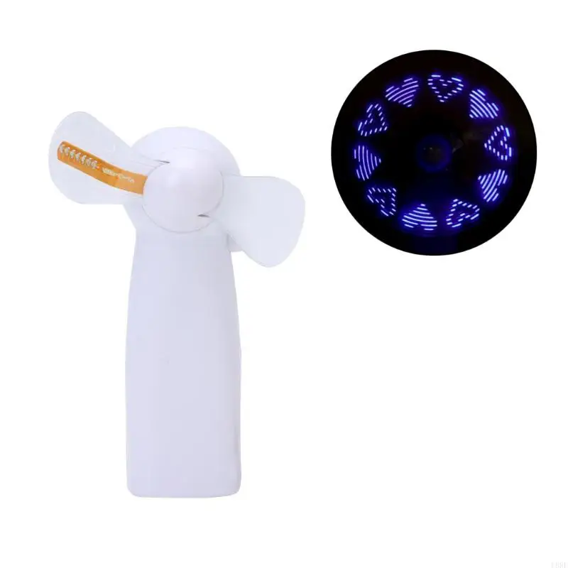 L8RE Portable Handheld Mini LED Flashing Fan Super Mute Battery Operated For Cooling