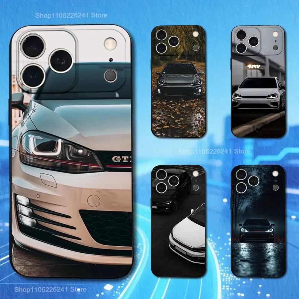 Sport G-GolF-ES G-GTI Car For iPhone 8,7,11,12,15,14,13,16,17,Plus,Pro Max,XS,X,XR,SE,Mini,Soft Silicone Black Case