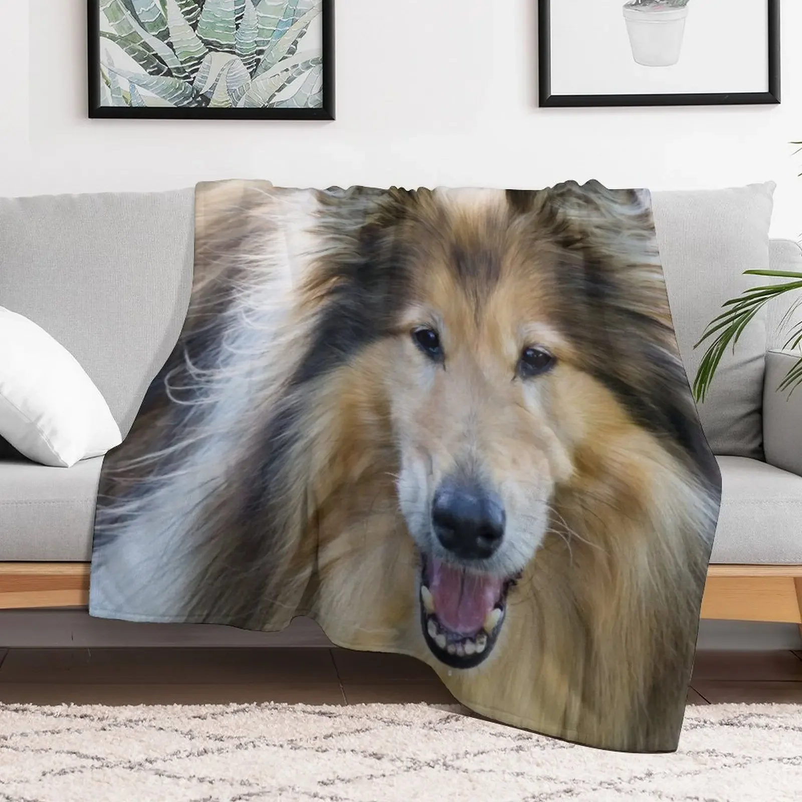 New Happy Collie Throw Blanket Retros blankets and throws Blankets