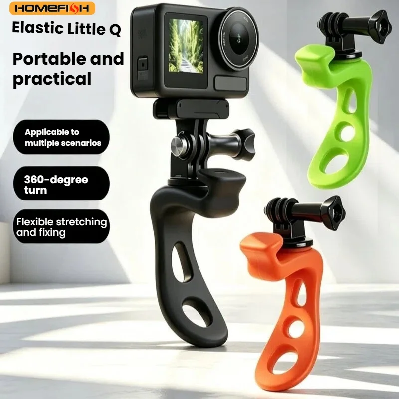 Ronkoen Action Camera Adjustable Silicone Mount Mini Flexible Bracket For Gopro Insta360 DJI Action Camera Accessories