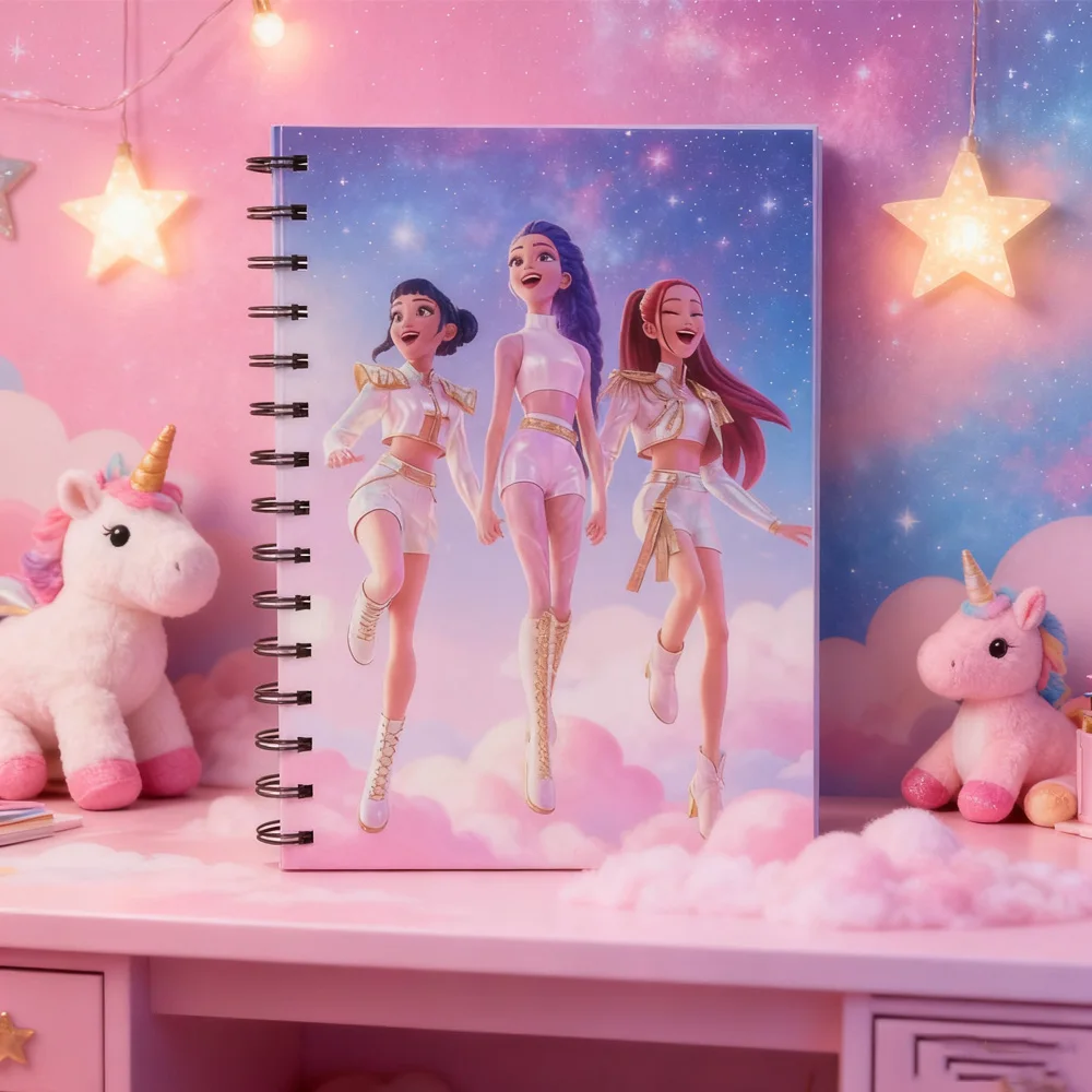 2025 أنيمي فيلم K-pop شيطان الصيادين أجهزة الكمبيوتر المحمولة القرطاسية لفائف منصات الكتابة للطلاب اللوازم المدرسية مكتب الملحقات هدية