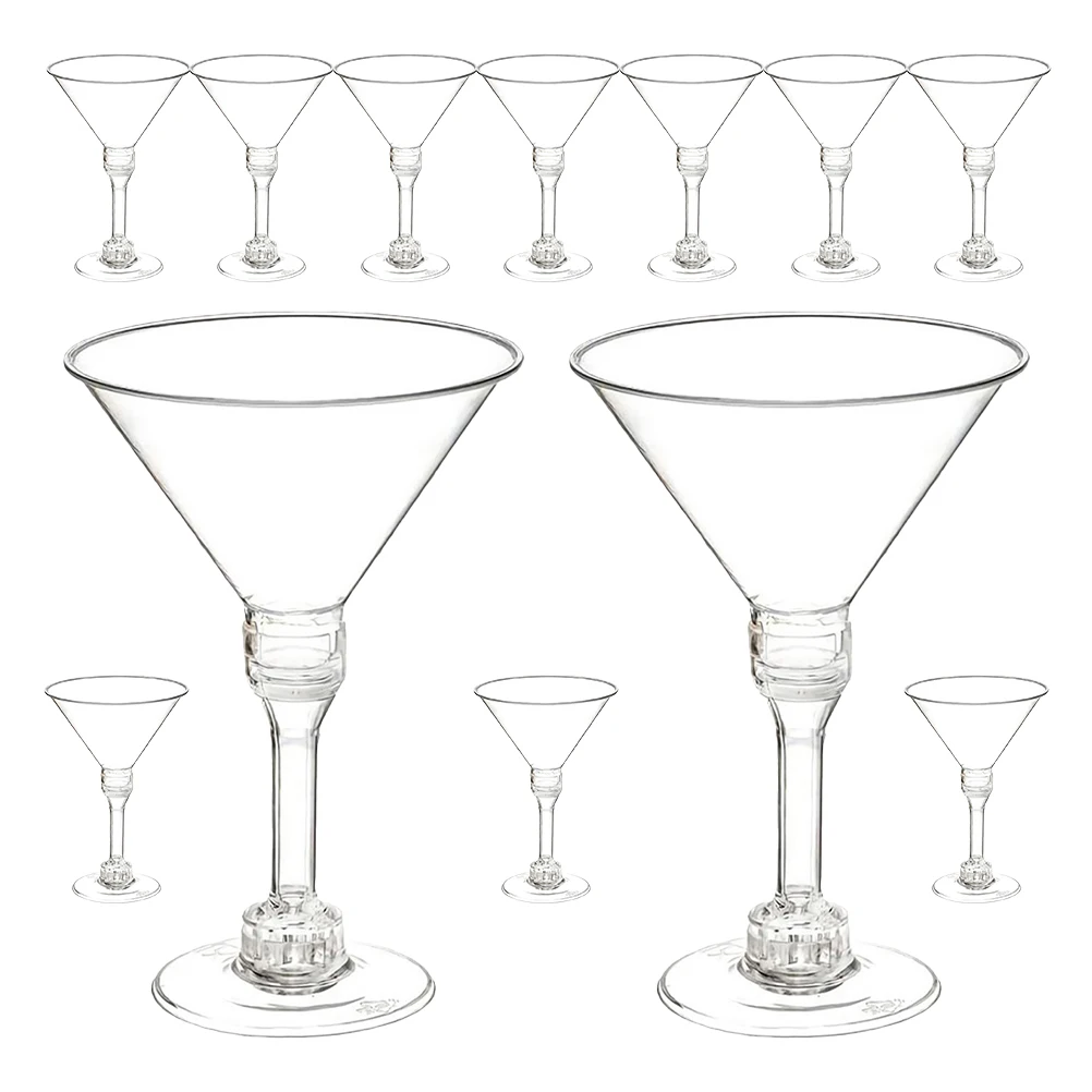 

50pcs Cocktail Glass Clear Plastic Disposable Elegant for Parties Decorations Dessert Margarita Shaker Set