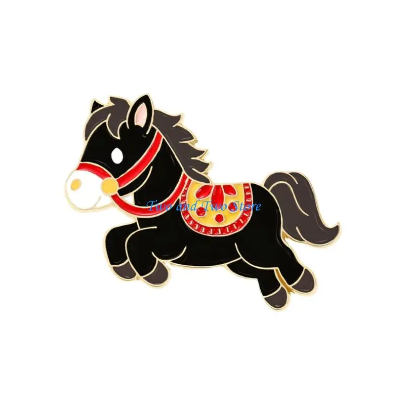 

HX6F Adorable Horse Brooch High Quality Alloy Lapel Pin Stylish Clothing Accessory For Daily Wear And Festive Occasions