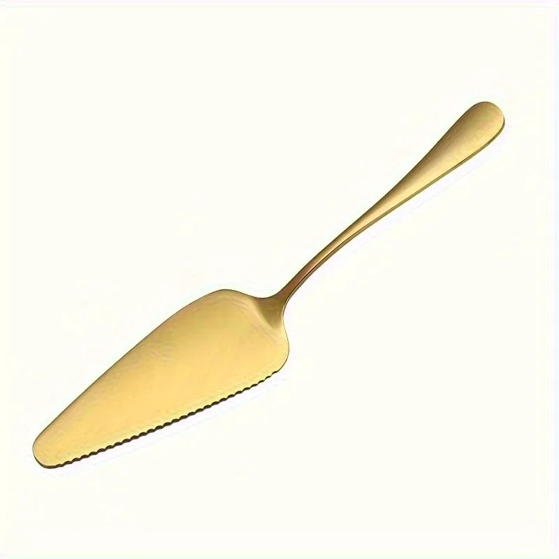 1pc Premium Stainless Steel Cake Spatula - Serrated Edge for Effortless Slicing, Non-Stick Durable Baking Tool with Ergonomic Ha