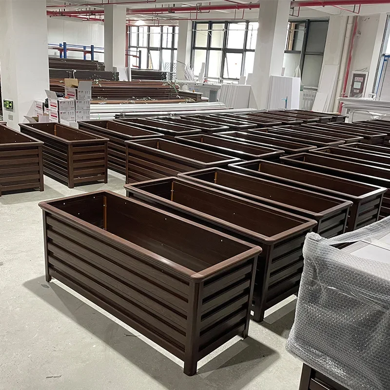 Aluminum alloy box outdoor courtyard balcony flower pot flower slot combination bed municipal road guardrail tree