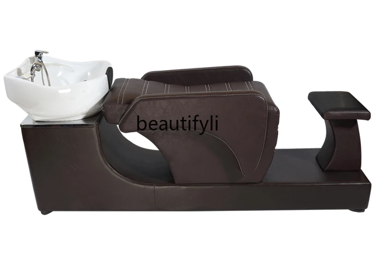 

Shampoo bed for semi-lying barber shop, flush bed for hair salon, European simple hairdresser.