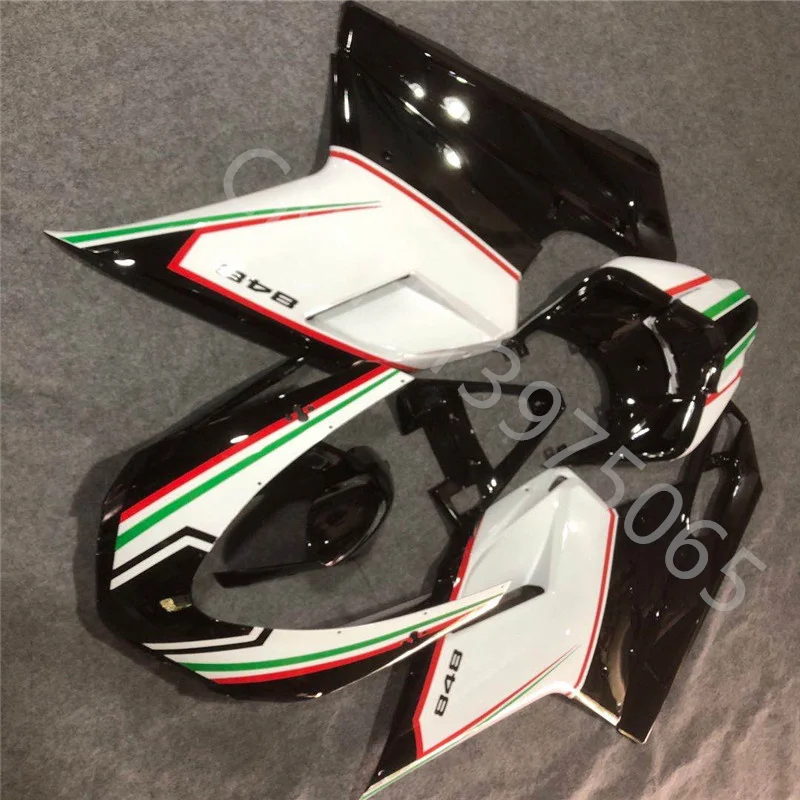 

Custom Injection motorcycle Fairings Fit for Ducati 848 1098 1198 2007 - 2012 Ducati 848 07 - 12 black white Fairing