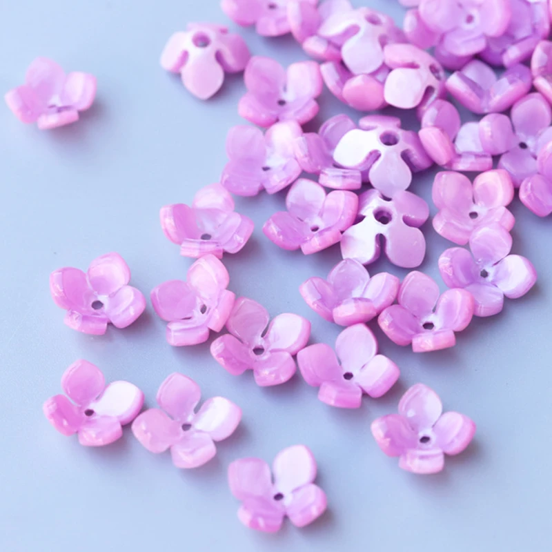 10-20pcs 14mm Resin Flower Petal Beads Caps Charms for Jewelry Making Components Needlework Loose Spacer Beads Accessories DIY