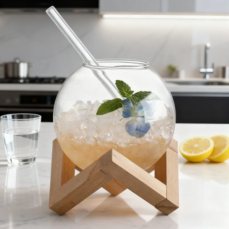 Personalisierter Kreativer Mondbecher Kugelförmiger Glas-Eishockey-Becher Atmosphärischer Weinbecher Kaffeebecher Getränkebecher Saftbecher