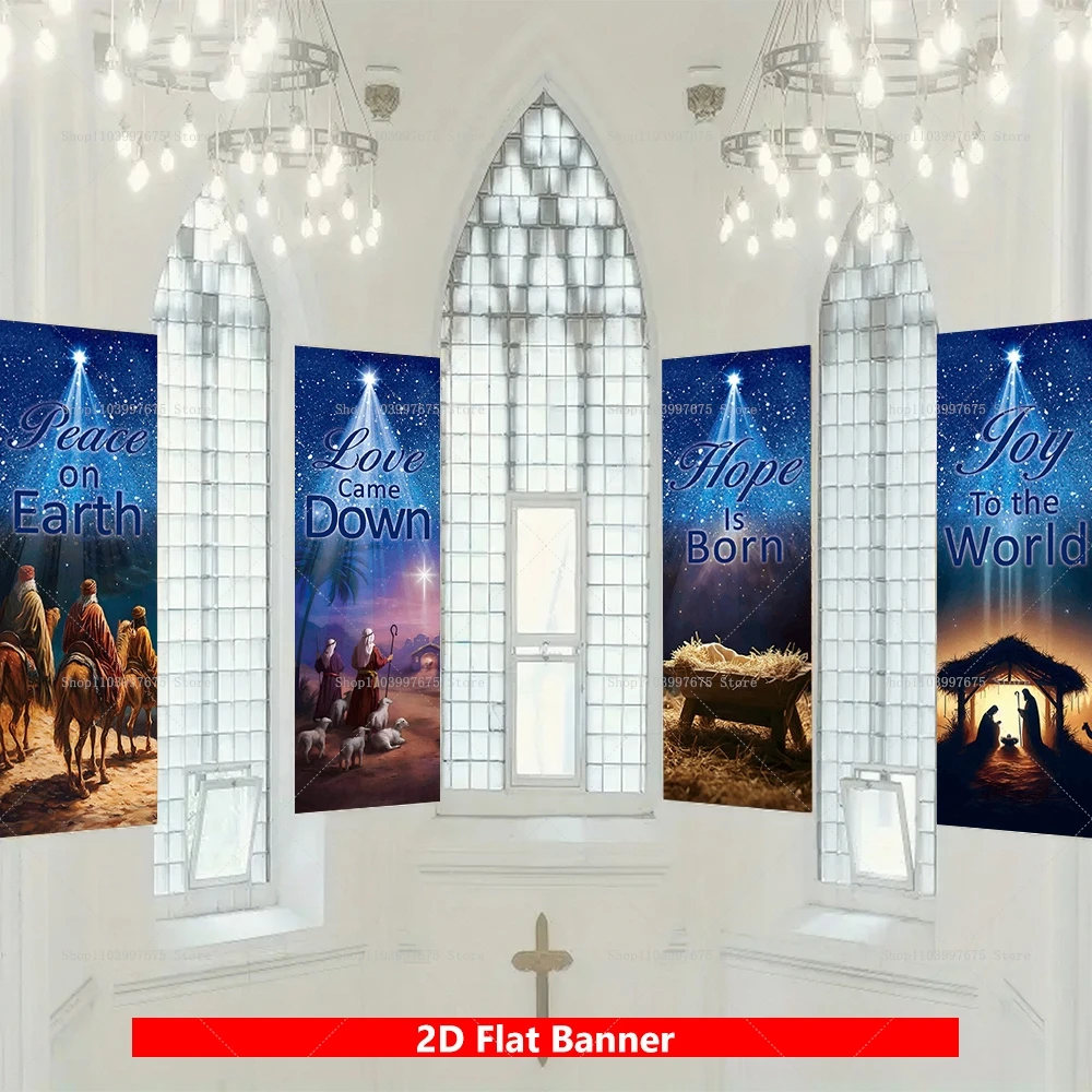 4 قطعة ثلاثة الحكيمة الرجال ركوب الجمل زينة حفلة عيد الميلاد التصوير خلفية راية كابينة تصوير الدعائم جدار الكنيسة ديكور #3